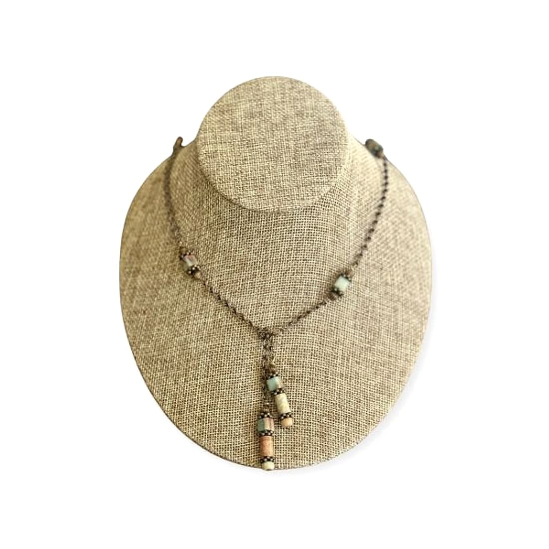 Blue Ocean Jasper And Copper Tie Front Necklace