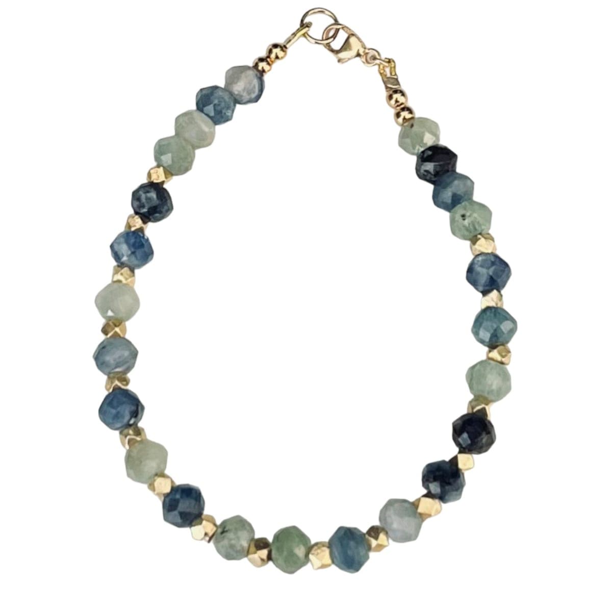 Brilliant Blue Kyanite Gemstone & Gold Bracelet