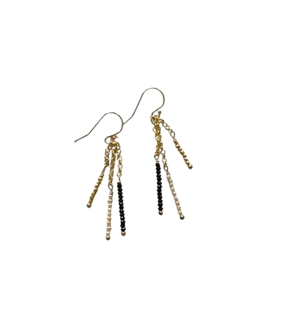 Drama Queen Black and Pearl Earrings