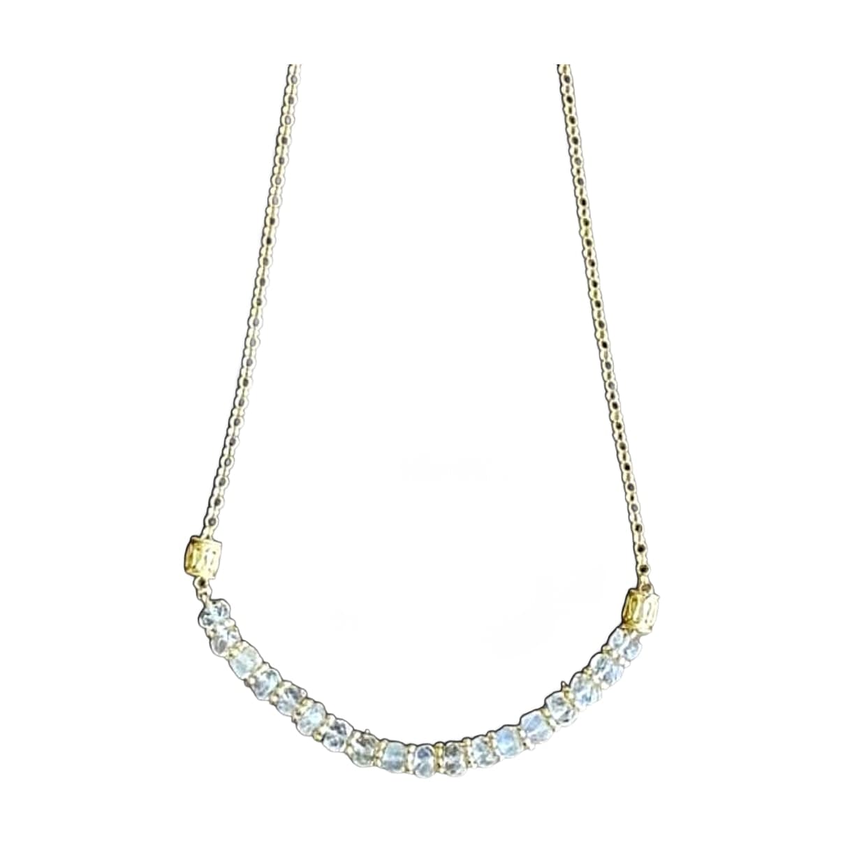 High Flash Moonstone Necklace With Gold Vermeil