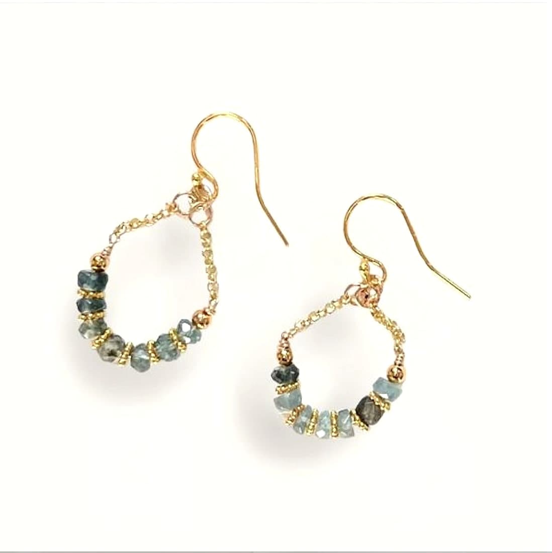Moss Aquamarine & Gold Vermeil Earrings