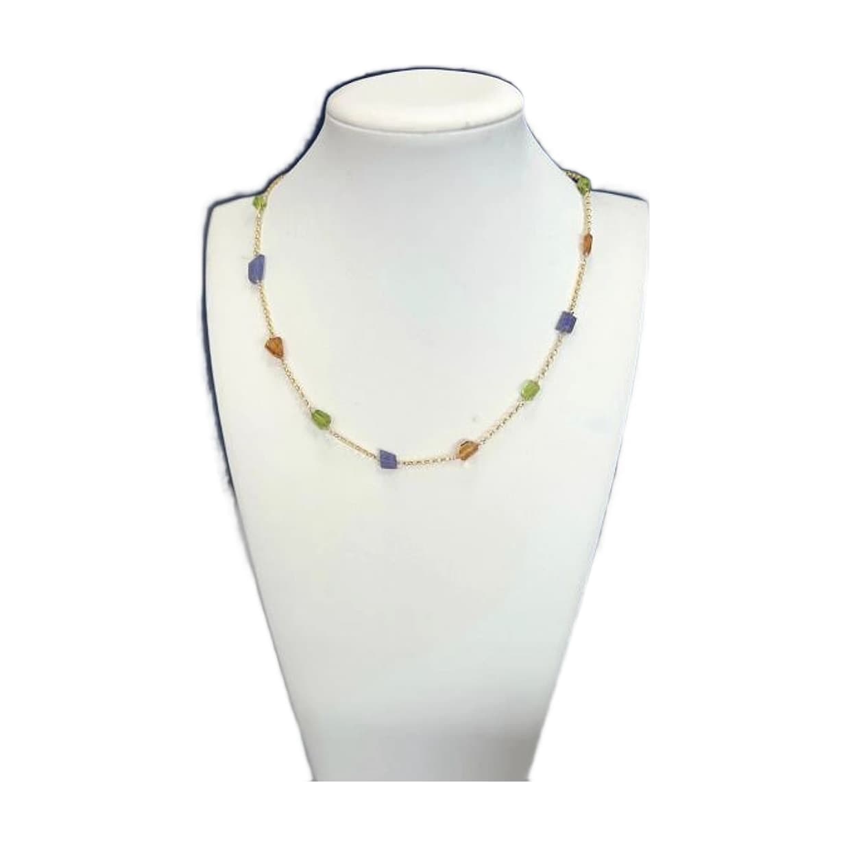 Multicolored Gemstone Station Necklace