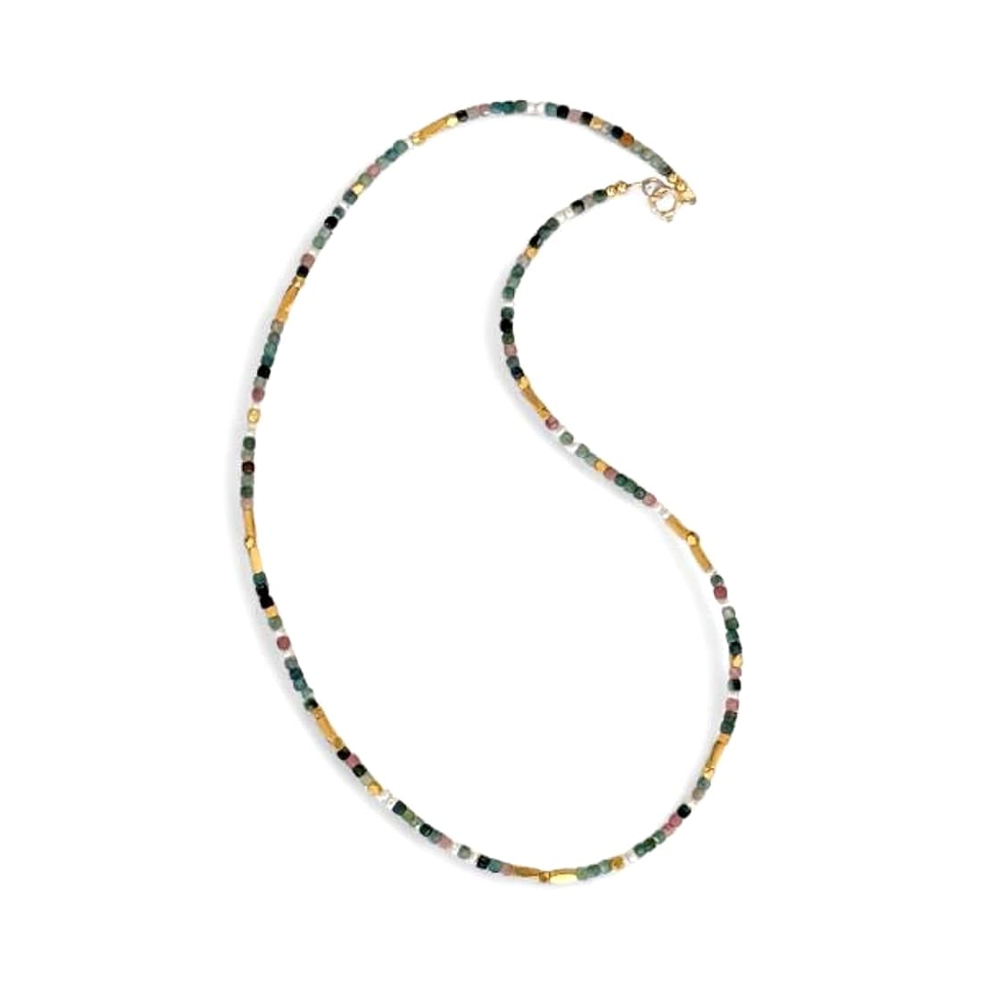 Paraiba Blue & Pink Tourmaline Necklace with Gold Vermeil and Freshwater Pearls