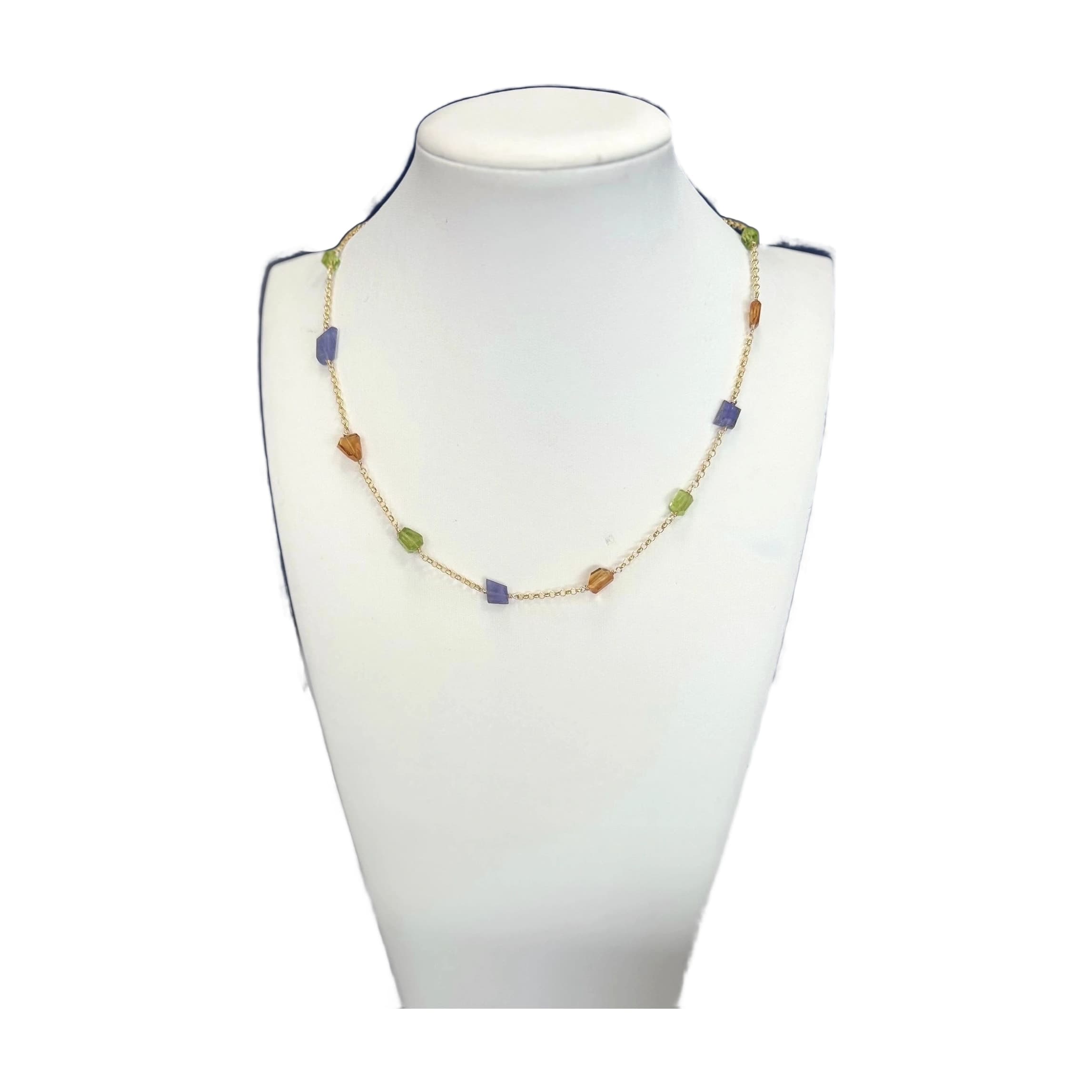 Rainbow Gem Station Necklace