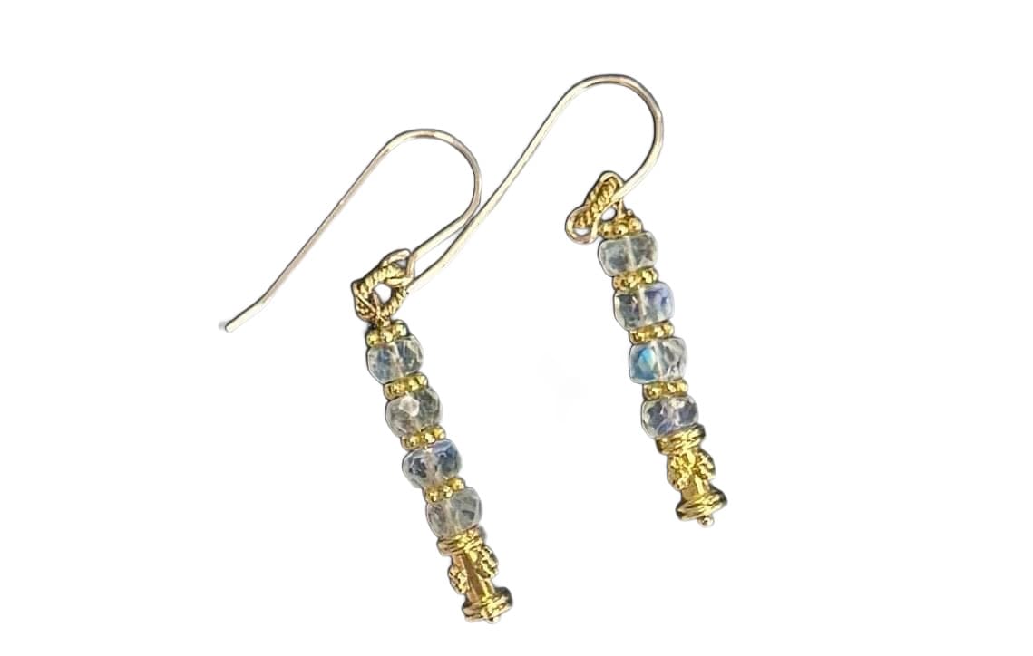 Striking Flash Moonstone Stack Earrings