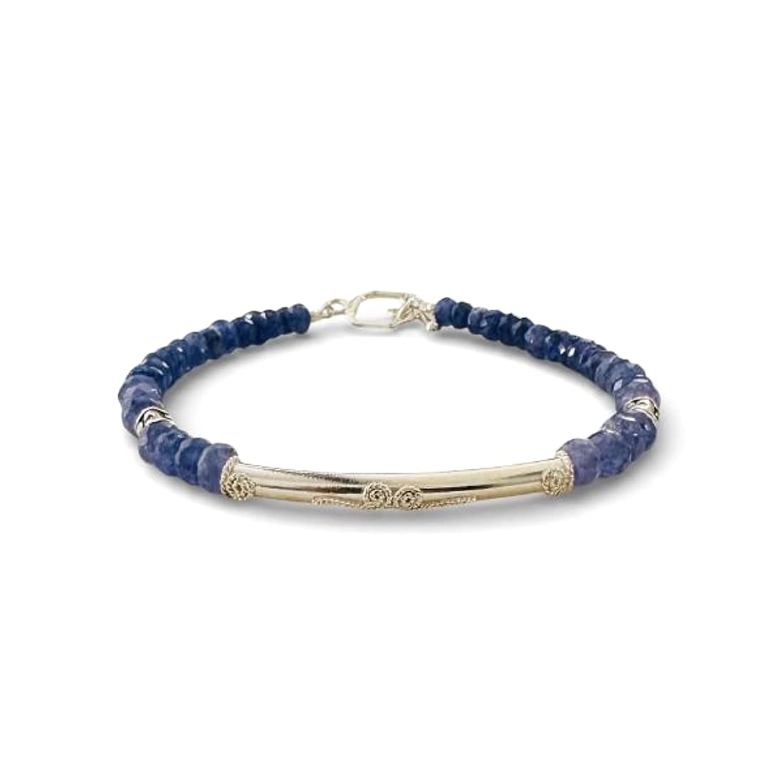 Tanzanite Bracelet with Sterling Silver Focal Beads