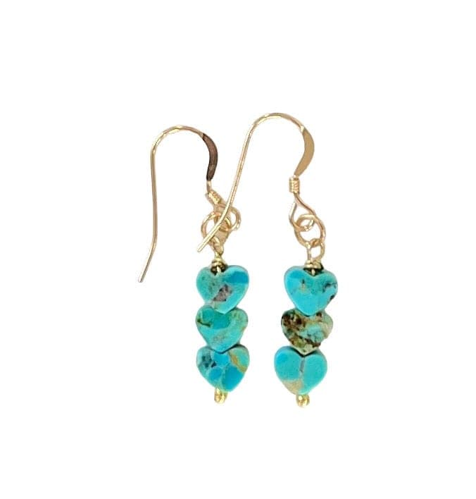 Turquoise Heart Trio Earrings