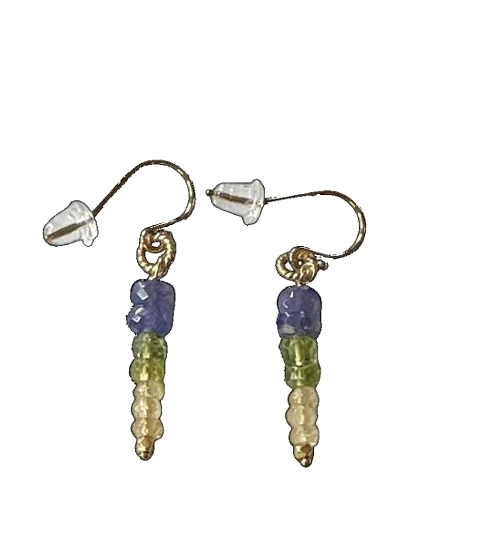 Tanzanite, Peridot & Citrine Drop Earrings – Gold Vermeil