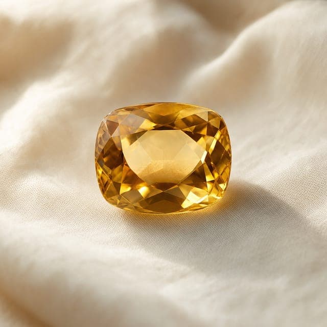 A loose citrine stone, unset