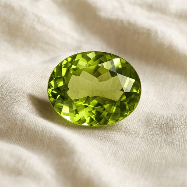 A loose peridot stone, unset