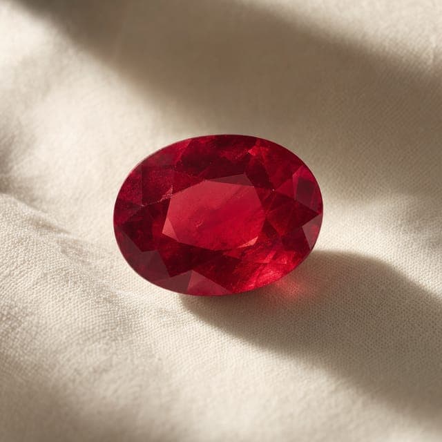 A loose ruby stone, unset
